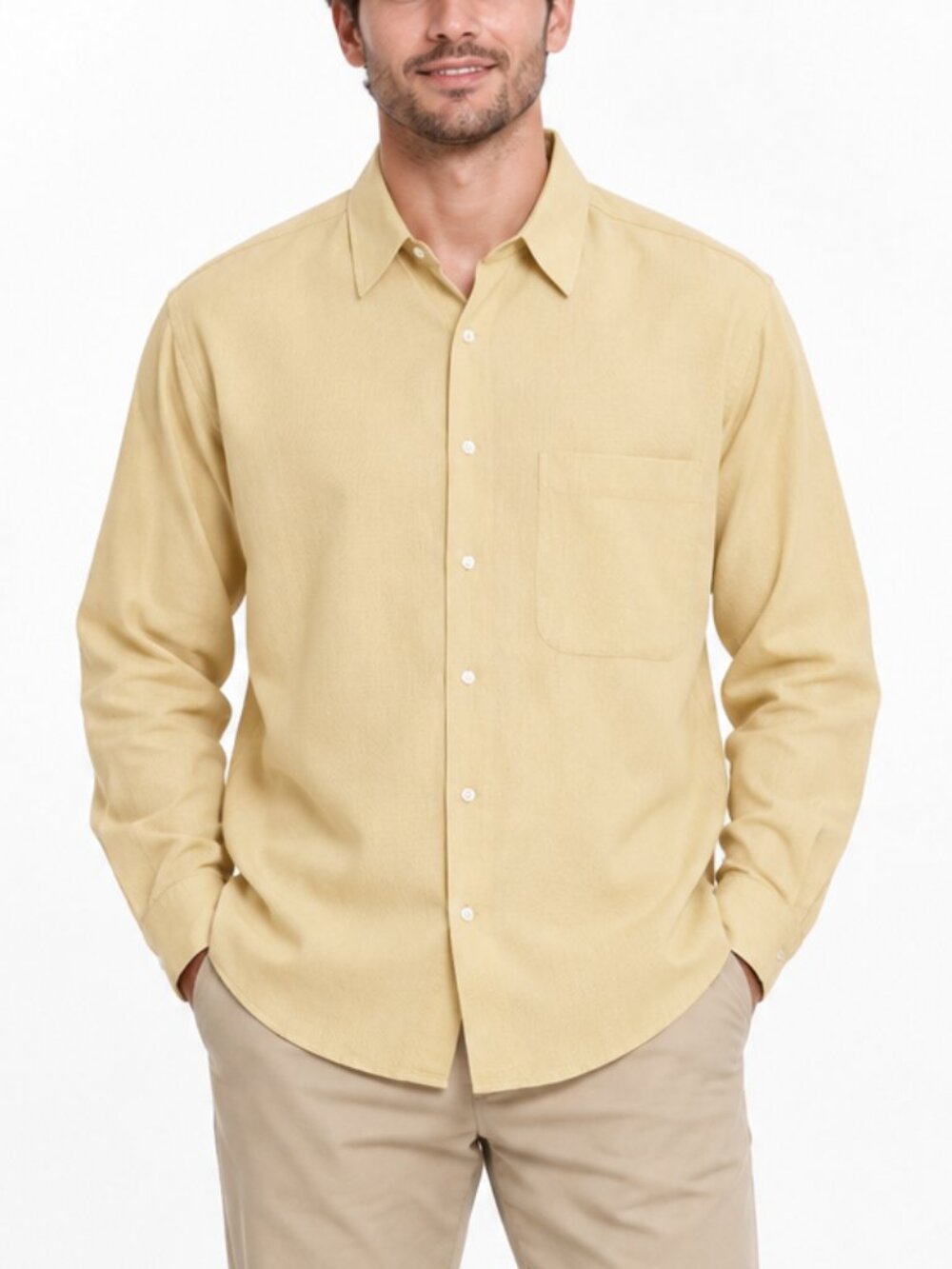 Vintage Donna Karan Yellow Cotton Dress Shirt 15